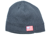 FLEECE LINED BEANIE WITH SILICONE USA FLAG